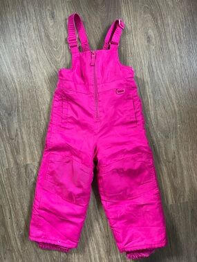 Circo Bright Pink Kids Snow Bib Overalls with Adjustable Straps